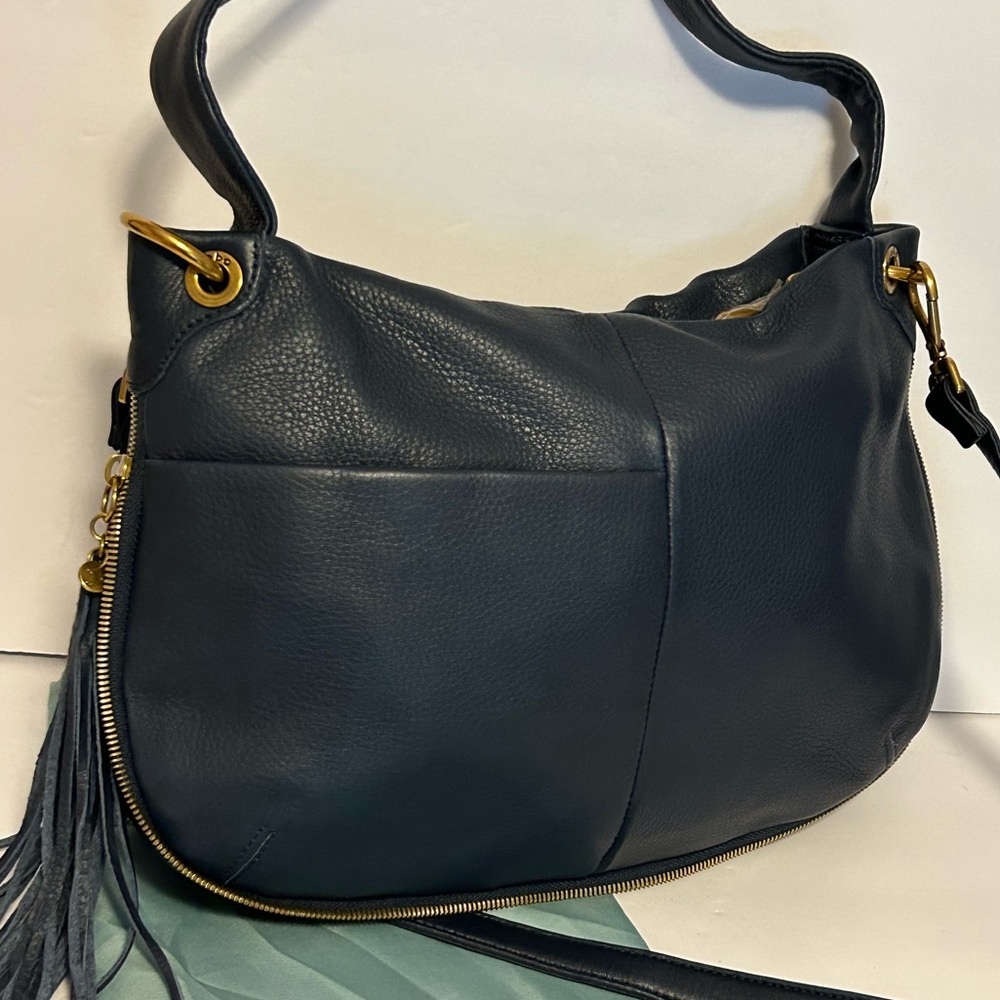 HOBO Navy pebble leather hobo shoulder bag crossbodyNWT - Picture 6 of 12